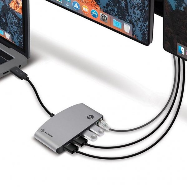 ALOGIC Dokkingstasjon ThunderBolt 3 Dual HDMI 4K