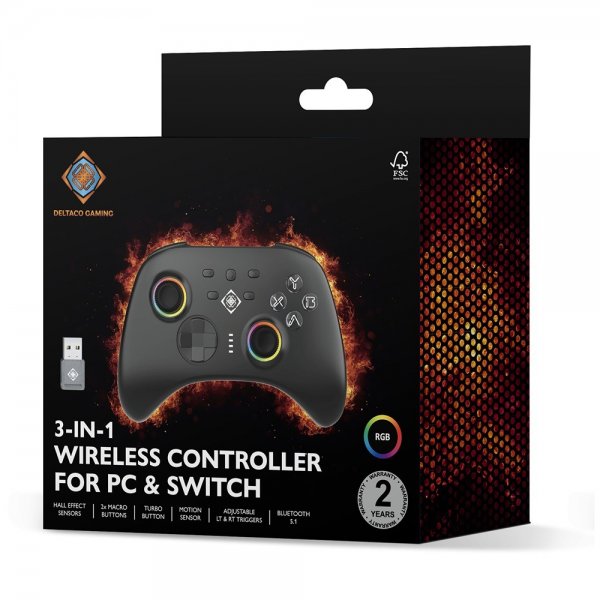 Deltaco Gaming Trådløs kontroller 3-i-1