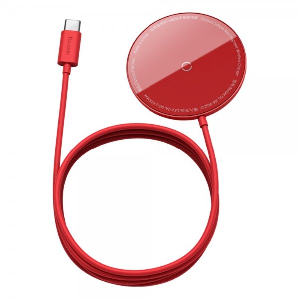 Baseus Trådløs lader MagSafe Simple Mini 15W Rød