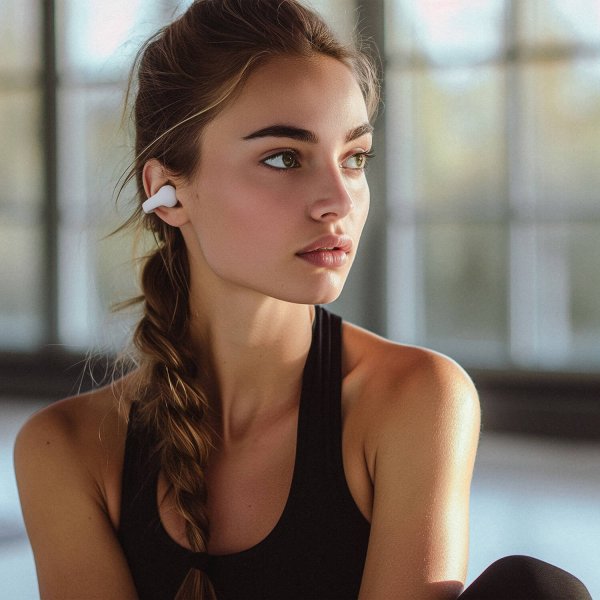 Happy Plugs Hodetelefoner Clip Open Ear Wireless Hvit