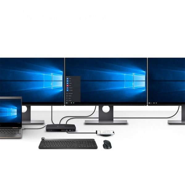 ALOGIC USB-C og USB 3.0 Trippel Display dokkingstasjon 4K & strømforsyning 80W