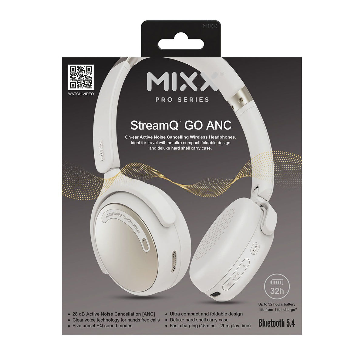 Mixx Trådløse On-Ear Hodetelefoner StreamQ Go ANC Beige