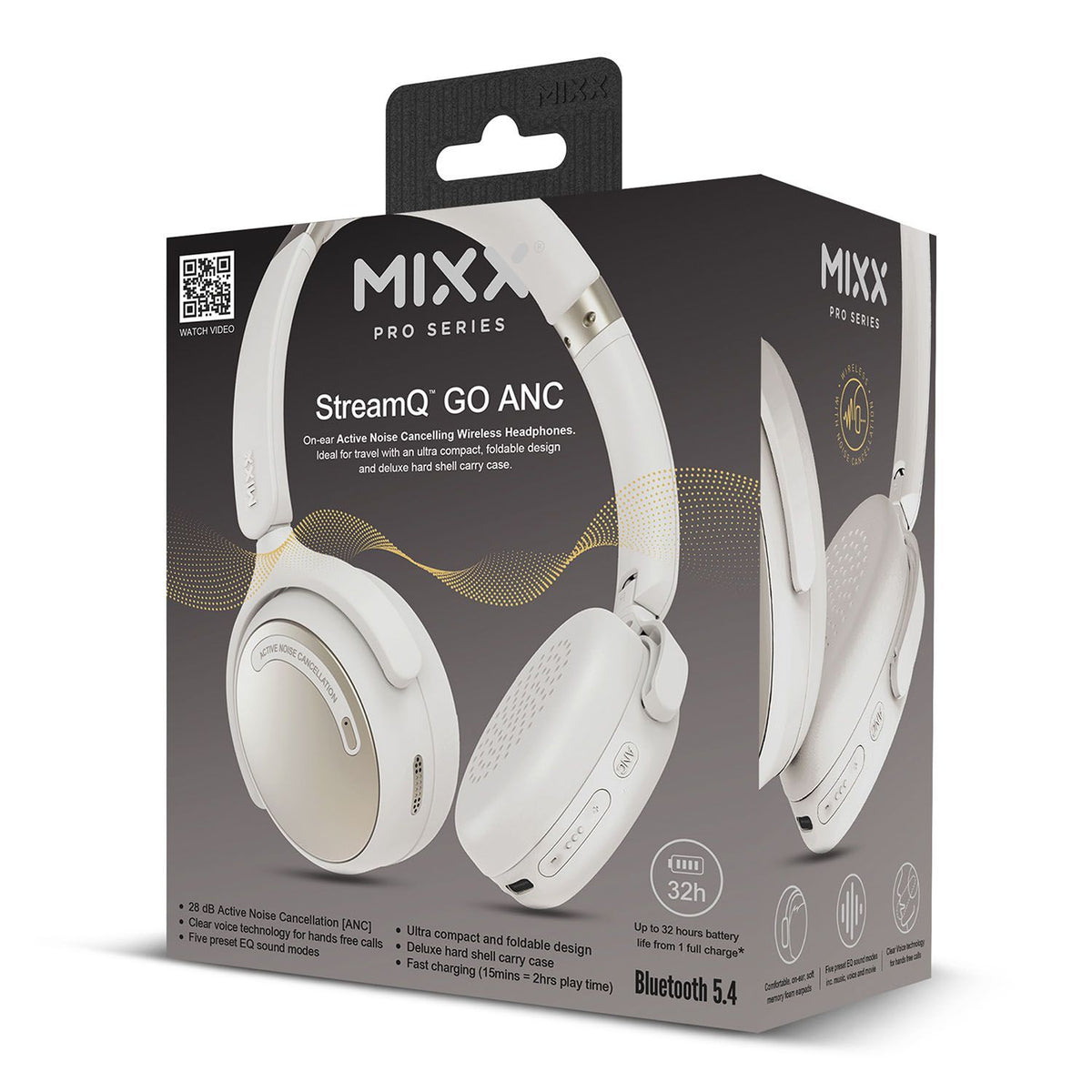 Mixx Trådløse On-Ear Hodetelefoner StreamQ Go ANC Beige