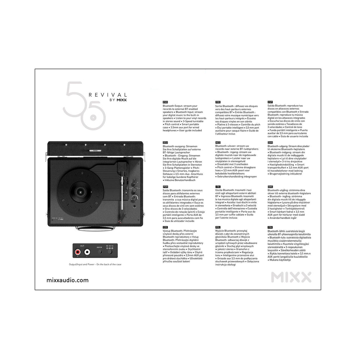 Mixx Revival 55 Vinylspiller Stereo Svart