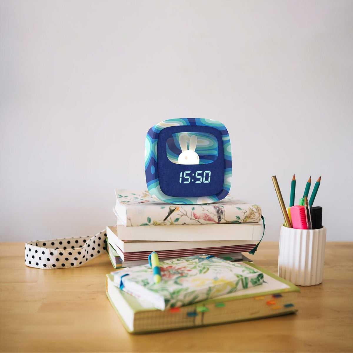 Mobility on Board Vækkeklokke med Nattlampe Billy Clock Blue Wave
