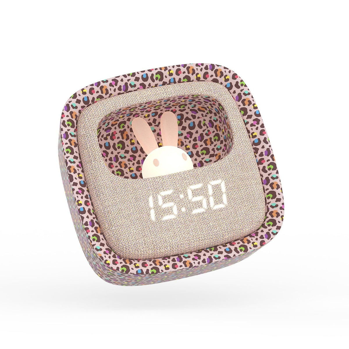 Mobility on Board Vækkeklokke med Nattlampe Billy Clock Rainbow Leopard