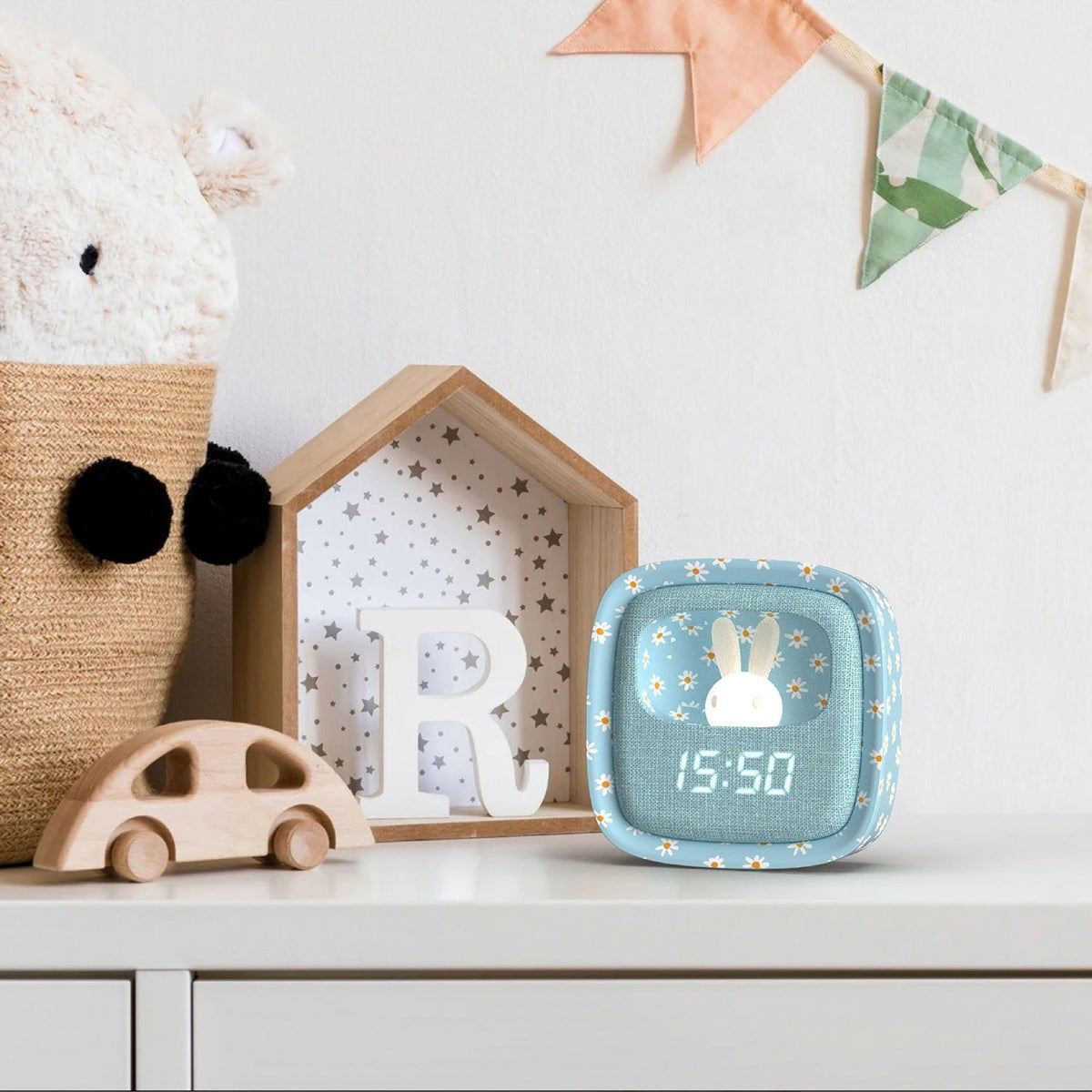 Mobility on Board Vækkeklokke med Nattlampe Billy Clock Blue Flower