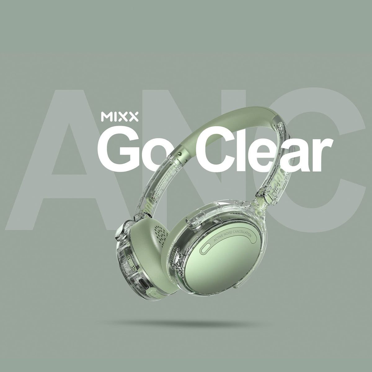 Mixx Trådløse On-Ear Hodetelefoner StreamQ Go ANC Clear Grønn