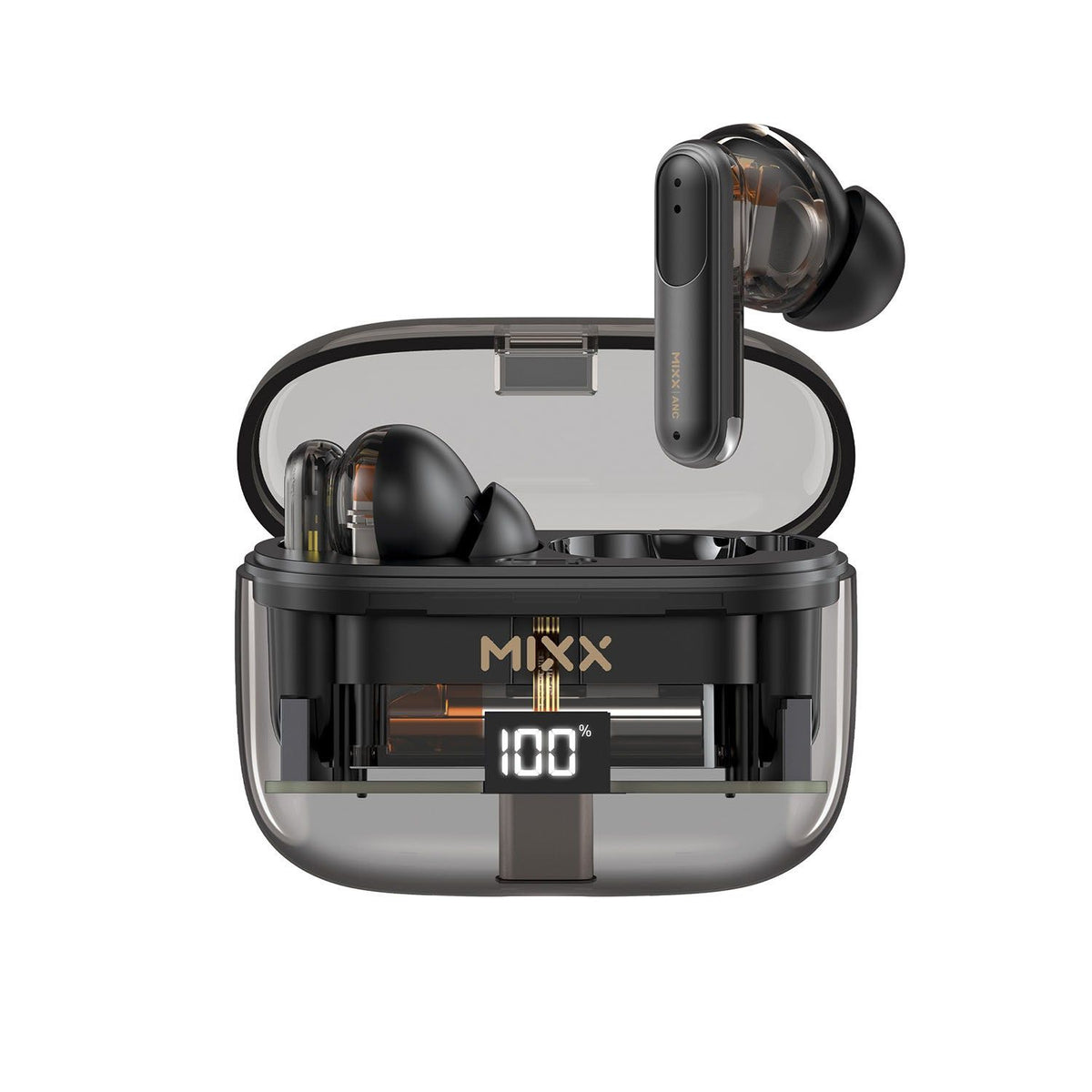 Mixx Trådløse Hodetelefoner StreamBuds Switch Clear ANC Svart