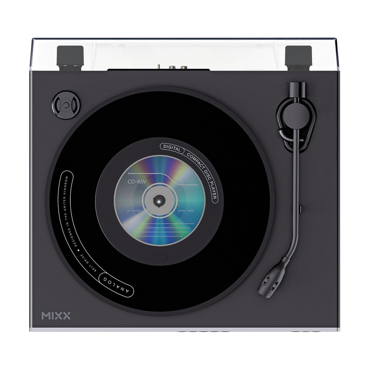 Mixx Analog Plus 2-i-1 Vinyl- og CD-Spiller Svart