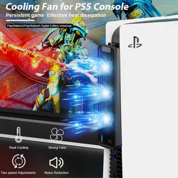 USB 3.0 kjølevifte til PlayStation 5 Svart