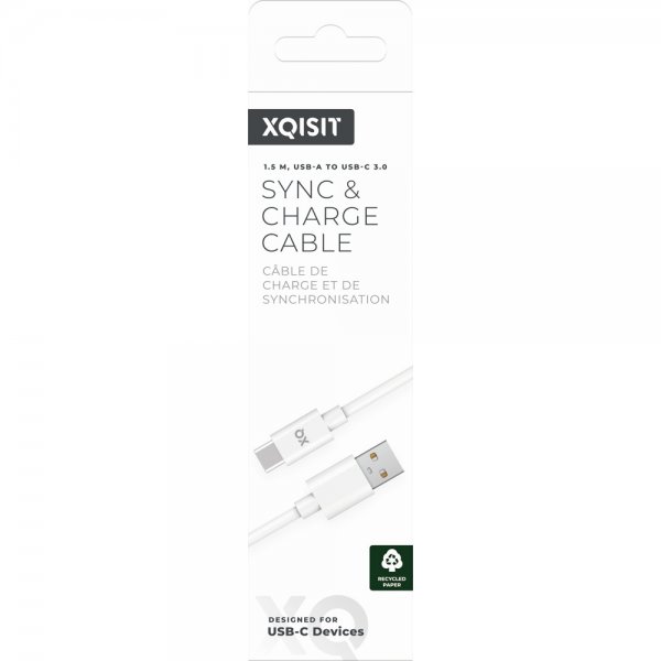 Xqisit USB till Type C Kabler 1.5 m HHvit