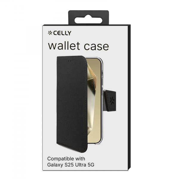 Celly Samsung Galaxy S25 Ultra Etui Wally Wallet Case Svart