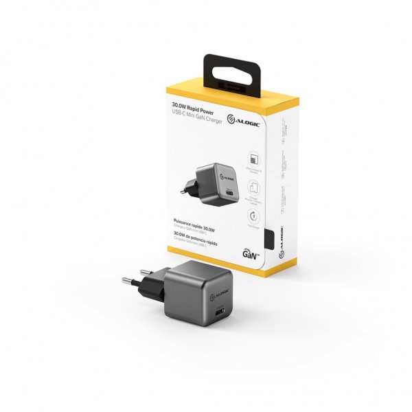 ALOGIC Lader 30W Rapid Power USB-C MINI GaN Lader Space Grey
