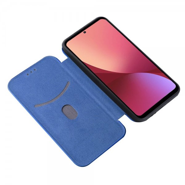 Xiaomi 12 Pro Etui Karbonfibertekstur Blå