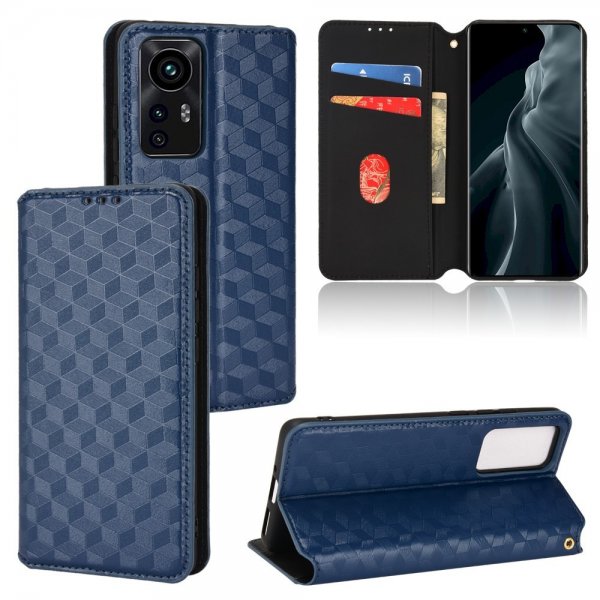 Xiaomi 12 Pro Etui Rombemønster Blå