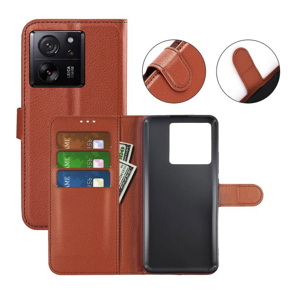 Xiaomi 13T/13T Pro Etui med Stativ Brun