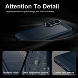 Samsung Galaxy S26 FE Deksel Borstad Kolfibertextur Blå