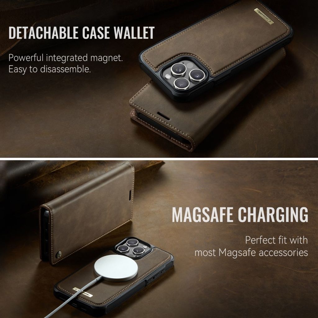 CaseMe iPhone 15 Pro Etui C49 Series Brun