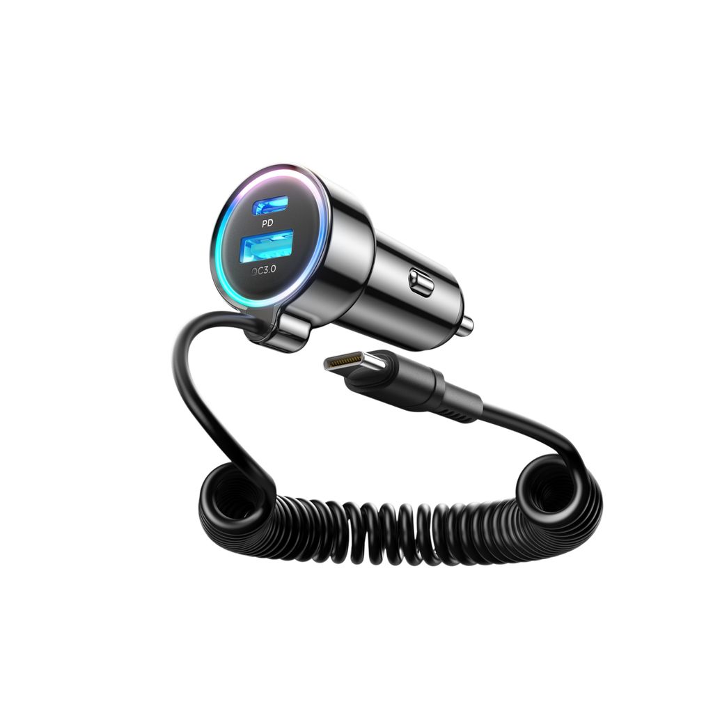 SiGN 3-i-1 rask mobillader til bil med 1,5m USB-C kabel 90W