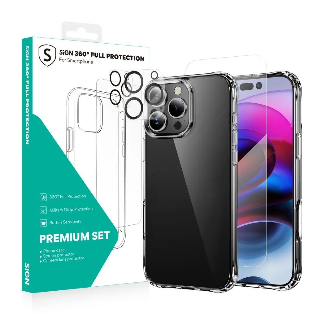 SiGN iPhone 16 Plus 360 Komplett Skyddspaket