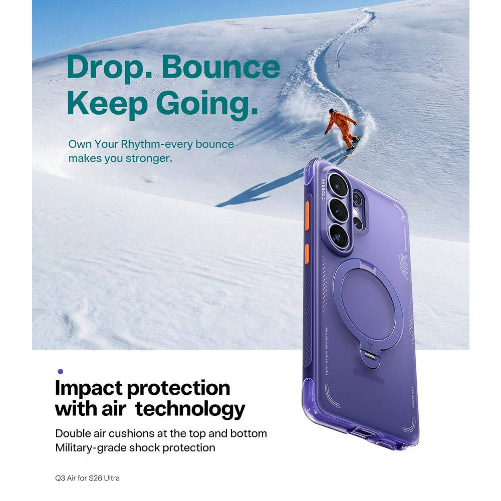 Torras Samsung Galaxy S26 Ultra Deksel Ostand Q3 Air Violet Surge