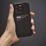 Mujjo iPhone 16 Pro Deksel Full Leather Wallet Case Svart