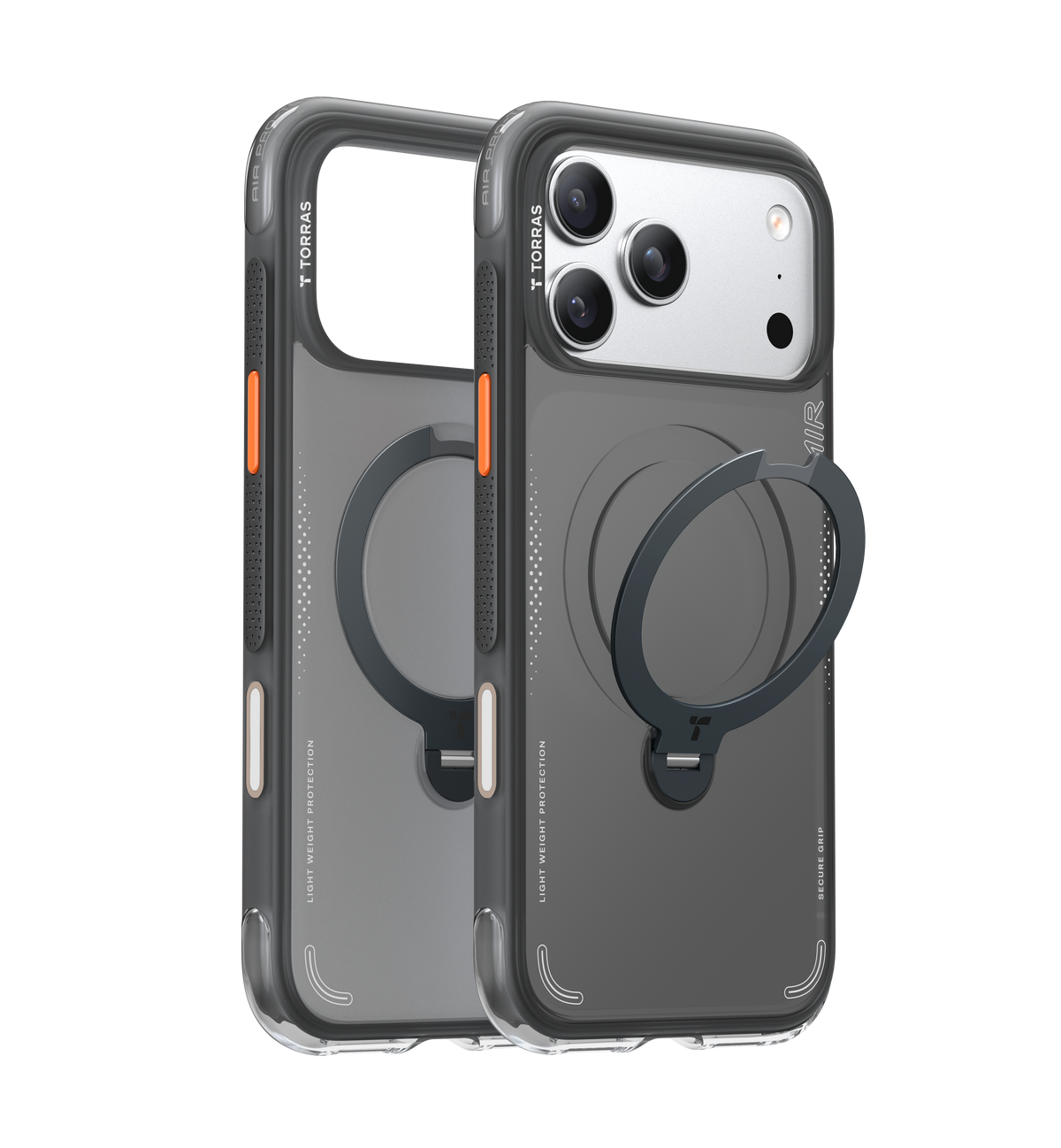 Torras iPhone 17 Pro Deksel Ostand Q3 Air Shadow Black