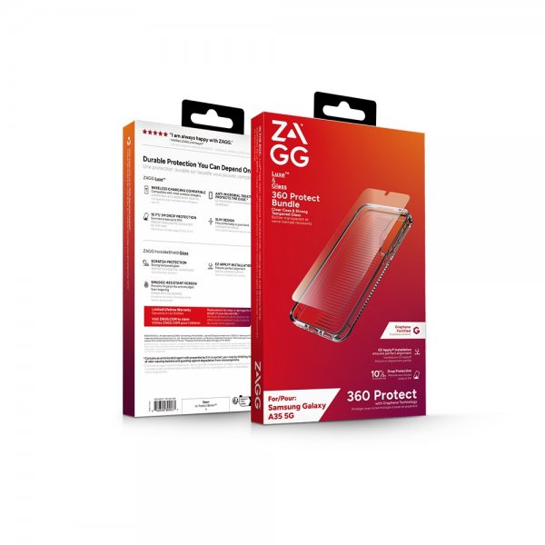 Zagg Samsung Galaxy A35 Deksel med Skjermbeskytter Luxe & Glass 360 Protect Bundle