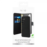 Puro Samsung Galaxy A55 Etui Wallet Detachable 2 in 1 Svart