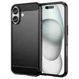 iPhone 16 Deksel Børstet Karbonfibertekstur Svart