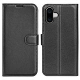 iPhone 16 Etui Litchi Svart