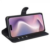 iPhone 16 Plus Etui Litchi Svart