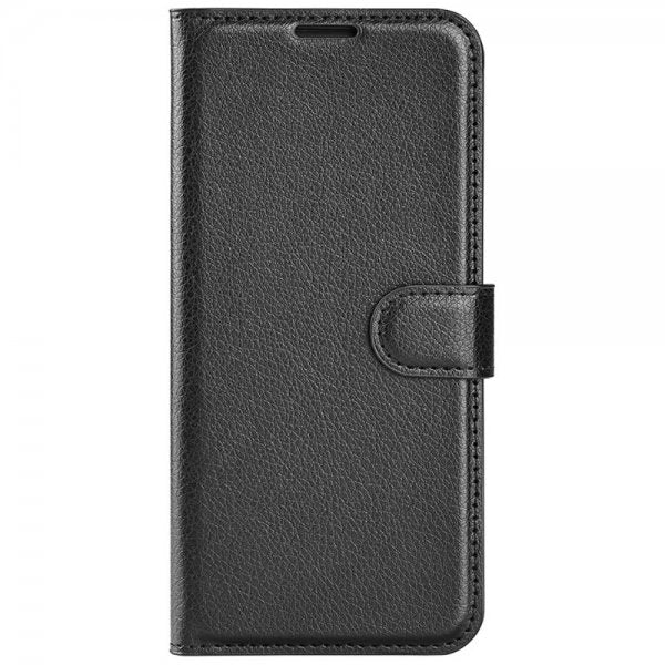iPhone 16 Plus Etui Litchi Svart