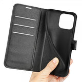 iPhone 16 Pro Max Etui Litchi Svart