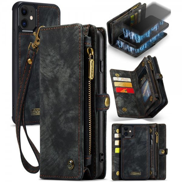 CaseMe iPhone 11 Etui 008 Series Avtakbart Deksel Grå
