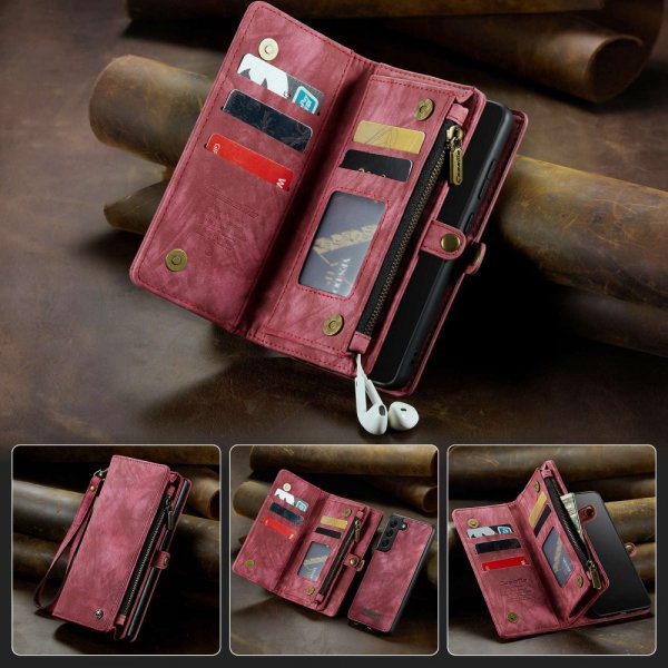 CaseMe Samsung Galaxy S21 FE Etui 008 Series Avtakbart Deksel Rød