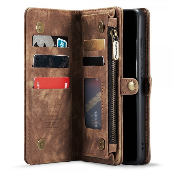 CaseMe Samsung Galaxy S21 FE Etui 008 Series Avtakbart Deksel Brun