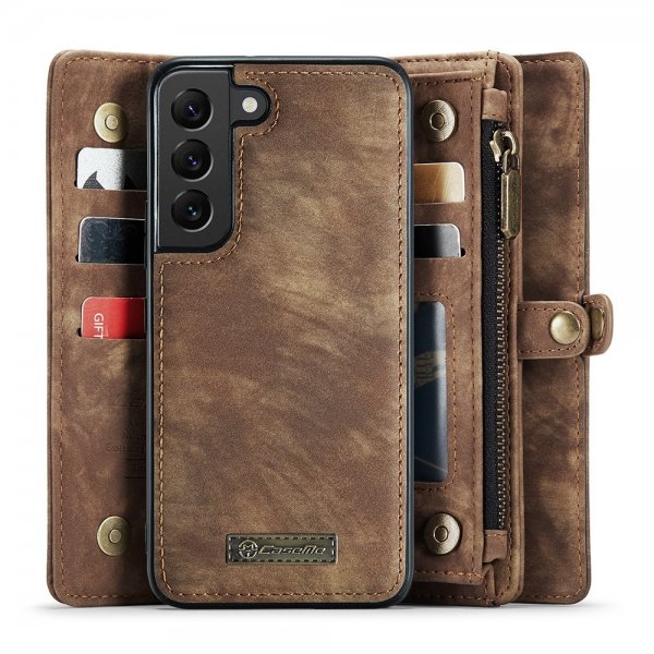 CaseMe Samsung Galaxy S22 Etui 008 Series Avtakbart Deksel Brun