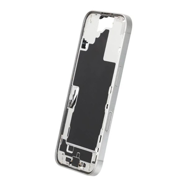 Midtre ramme med smådeler for iPhone 16 - Hvit OEM