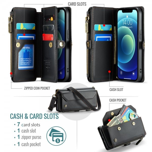 CaseMe iPhone 12/iPhone 12 Pro Etui C36 Series Svart