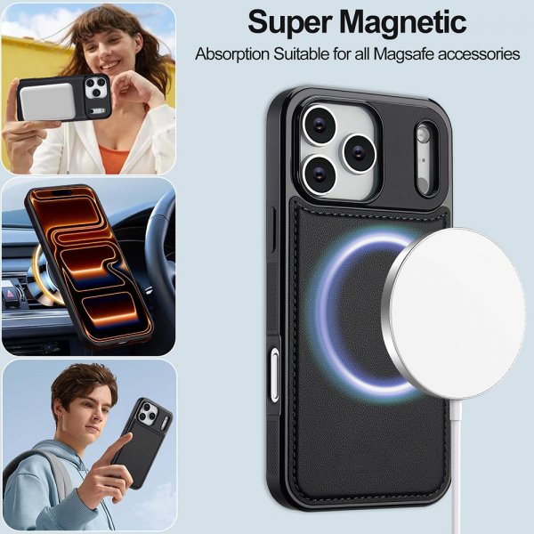 Nordic Covers iPhone 17 Pro Max Etui med avtakbart MagSafe-deksel Raven Black