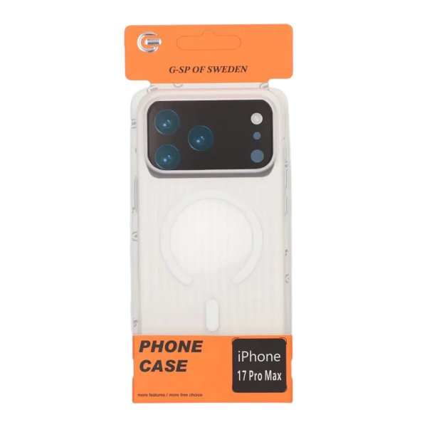 iPhone 17 Pro Max Deksel Korrugerte MagSafe Hvit