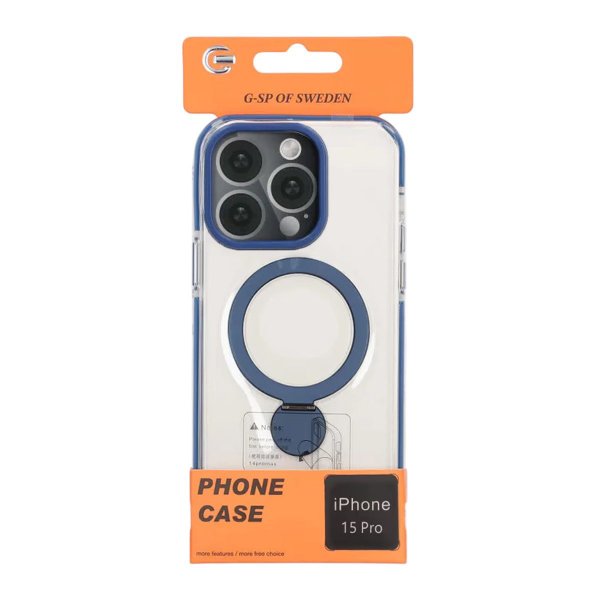iPhone 15 Pro Deksel Ring Stand MagSafe Blå