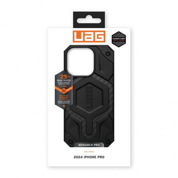 Urban Armor Gear (UAG) iPhone 16 Pro Deksel Monarch Pro MagSafe Carbon Fiber