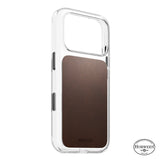 Nomad iPhone 17 Pro/iPhone 18 Pro Deksel Clear Leather Case Rustic Brown