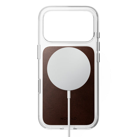 Nomad iPhone 17 Pro/iPhone 18 Pro Deksel Clear Leather Case Rustic Brown
