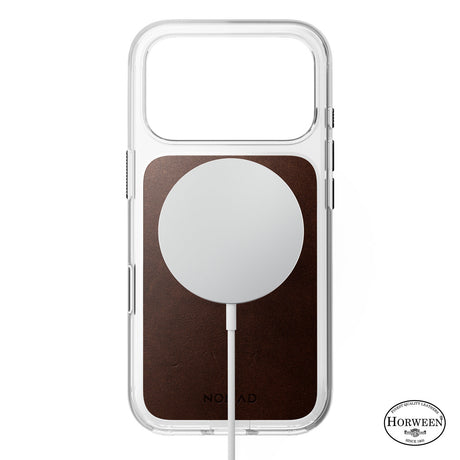 Nomad iPhone 17 Pro/iPhone 18 Pro Deksel Clear Leather Case Rustic Brown