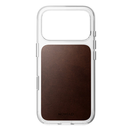 Nomad iPhone 17 Pro/iPhone 18 Pro Deksel Clear Leather Case Rustic Brown