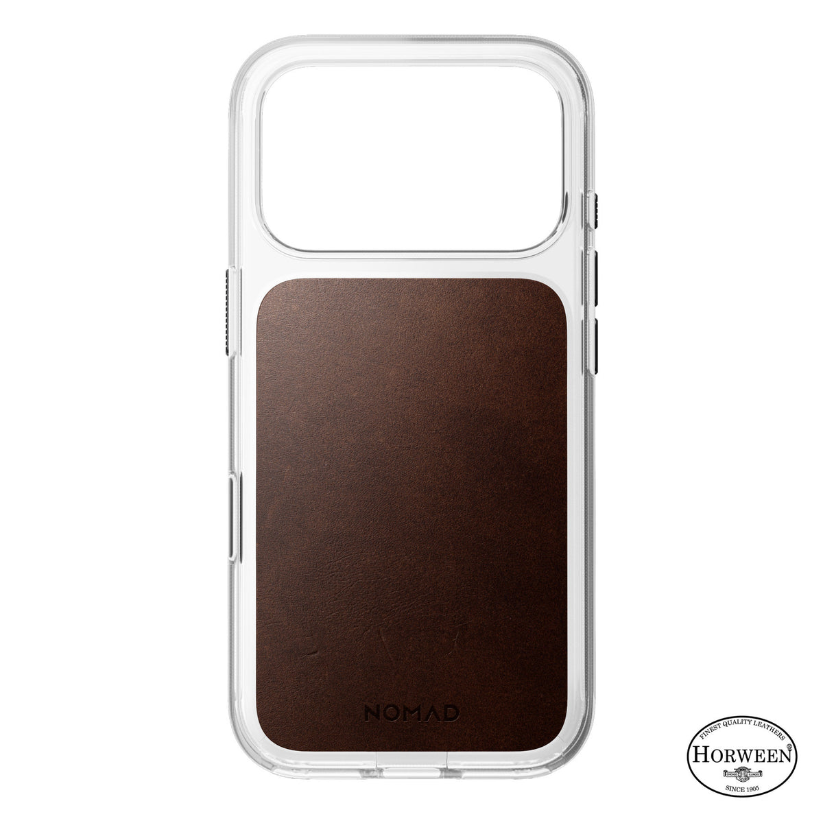 Nomad iPhone 17 Pro/iPhone 18 Pro Deksel Clear Leather Case Rustic Brown